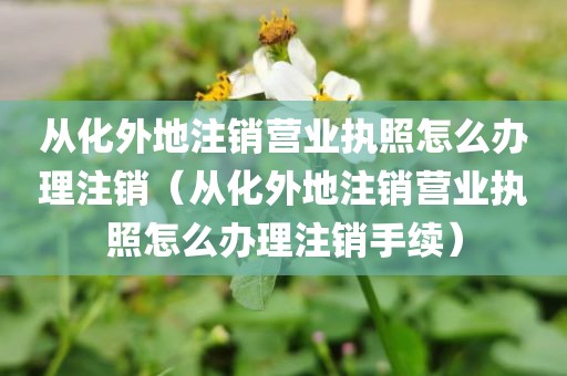 从化外地注销营业执照怎么办理注销（从化外地注销营业执照怎么办理注销手续）