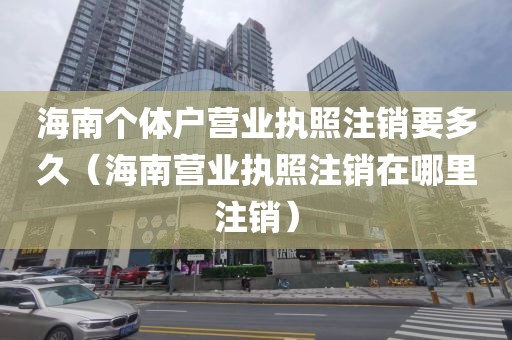 海南个体户营业执照注销要多久（海南营业执照注销在哪里注销）