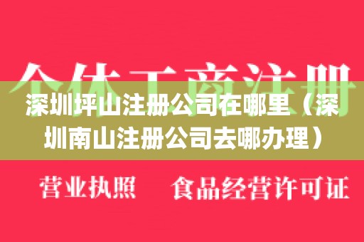 深圳坪山注册公司在哪里（深圳南山注册公司去哪办理）