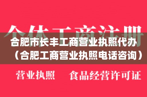 合肥市长丰工商营业执照代办（合肥工商营业执照电话咨询）