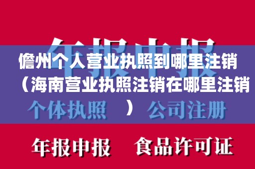 儋州个人营业执照到哪里注销（海南营业执照注销在哪里注销）