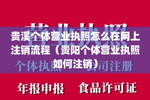 贵溪个体营业执照怎么在网上注销流程（贵阳个体营业执照如何注销）