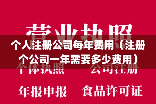 个人注册公司每年费用（注册个公司一年需要多少费用）