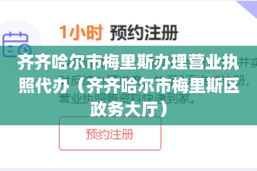 齐齐哈尔市梅里斯办理营业执照代办（齐齐哈尔市梅里斯区政务大厅）