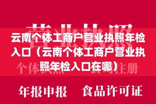 云南个体工商户营业执照年检入口（云南个体工商户营业执照年检入口在哪）