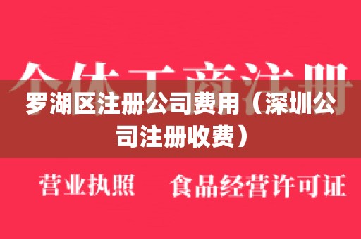 罗湖区注册公司费用（深圳公司注册收费）