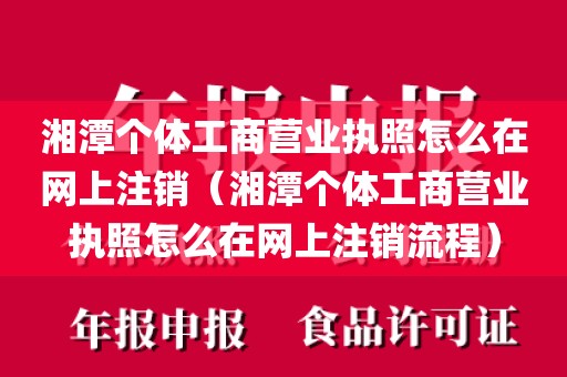 湘潭个体工商营业执照怎么在网上注销（湘潭个体工商营业执照怎么在网上注销流程）
