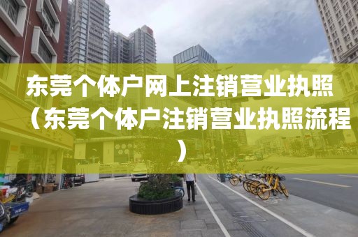 东莞个体户网上注销营业执照（东莞个体户注销营业执照流程）