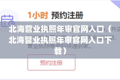 北海营业执照年审官网入口(北海营业执照年审官网入口下载)