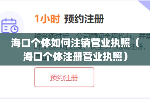 海口个体如何注销营业执照（海口个体注册营业执照）