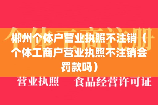 郴州个体户营业执照不注销（个体工商户营业执照不注销会罚款吗）
