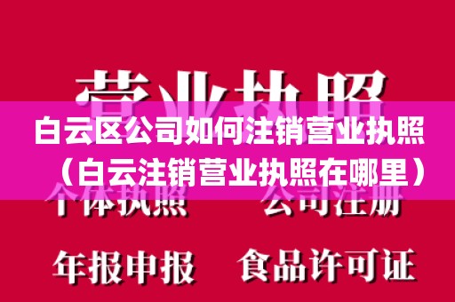 白云区公司如何注销营业执照(白云注销营业执照在哪里)