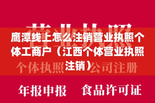 鹰潭线上怎么注销营业执照个体工商户（江西个体营业执照注销）