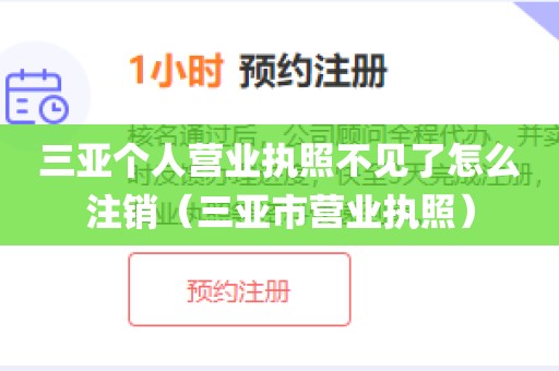三亚个人营业执照不见了怎么注销（三亚市营业执照）