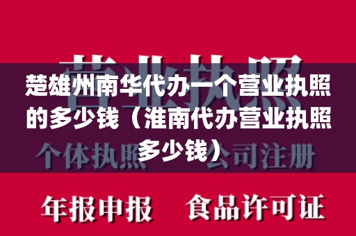 楚雄州南华代办一个营业执照的多少钱（淮南代办营业执照多少钱）