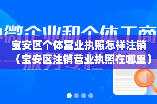 宝安区个体营业执照怎样注销（宝安区注销营业执照在哪里）