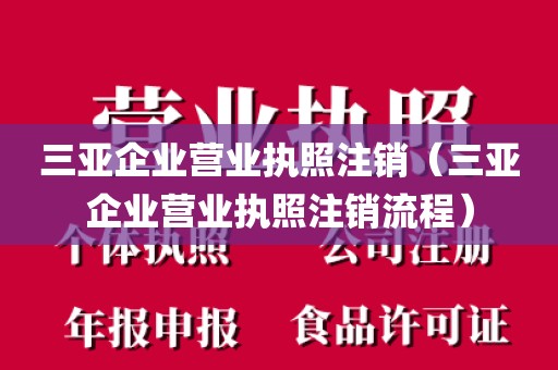 三亚企业营业执照注销（三亚企业营业执照注销流程）