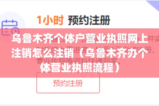 乌鲁木齐个体户营业执照网上注销怎么注销（乌鲁木齐办个体营业执照流程）