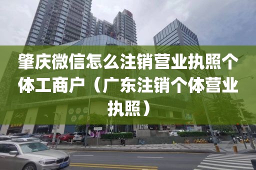 肇庆微信怎么注销营业执照个体工商户（广东注销个体营业执照）