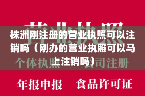株洲刚注册的营业执照可以注销吗（刚办的营业执照可以马上注销吗）