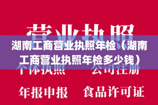 湖南工商营业执照年检（湖南工商营业执照年检多少钱）