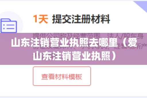 山东注销营业执照去哪里(爱山东注销营业执照)