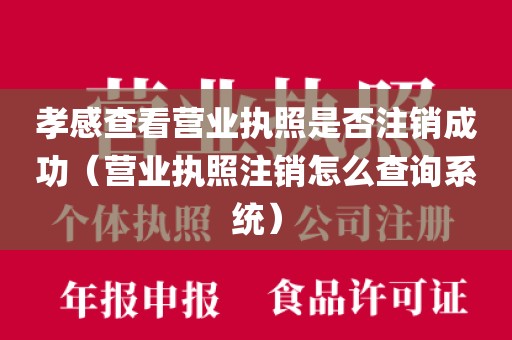 孝感查看营业执照是否注销成功（营业执照注销怎么查询系统）