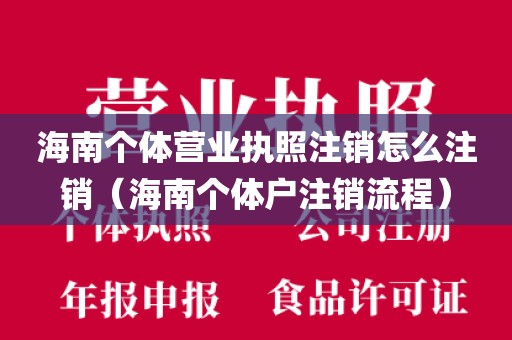 海南个体营业执照注销怎么注销（海南个体户注销流程）