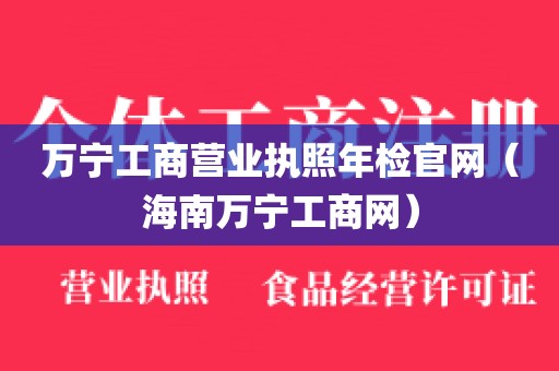 万宁工商营业执照年检官网（海南万宁工商网）
