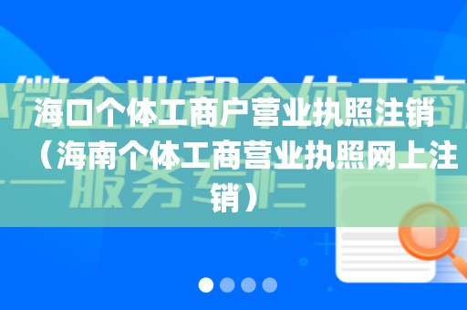 海口个体工商户营业执照注销(海南个体工商营业执照网上注销)