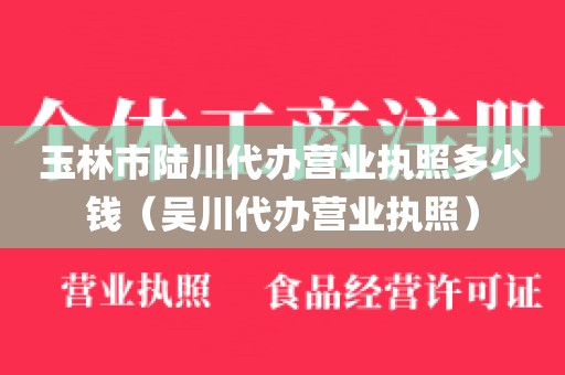 玉林市陆川代办营业执照多少钱（吴川代办营业执照）