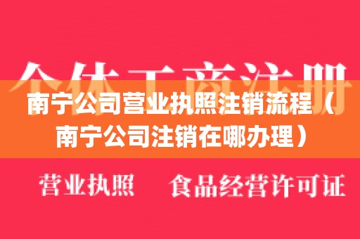 南宁公司营业执照注销流程（南宁公司注销在哪办理）