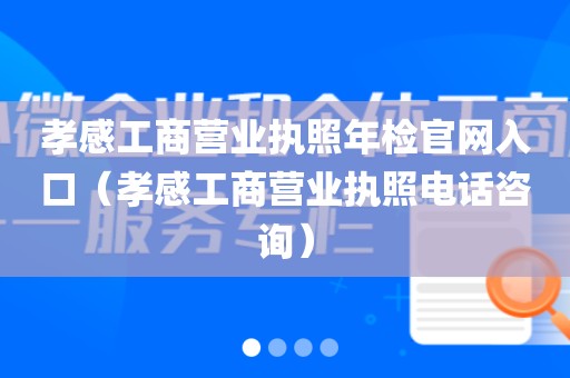 孝感工商营业执照年检官网入口（孝感工商营业执照电话咨询）