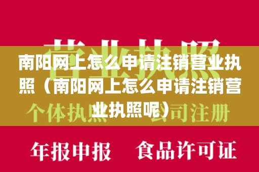 南阳网上怎么申请注销营业执照（南阳网上怎么申请注销营业执照呢）