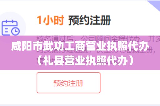 咸阳市武功工商营业执照代办（礼县营业执照代办）