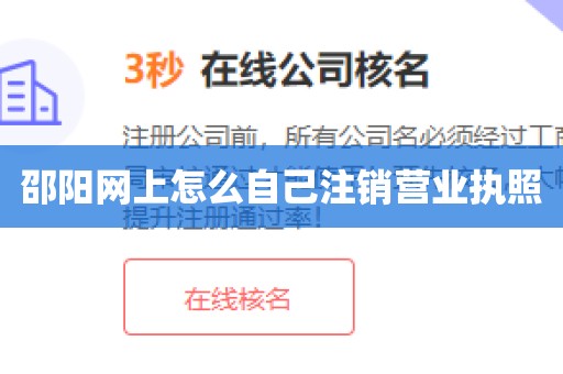 邵阳网上怎么自己注销营业执照