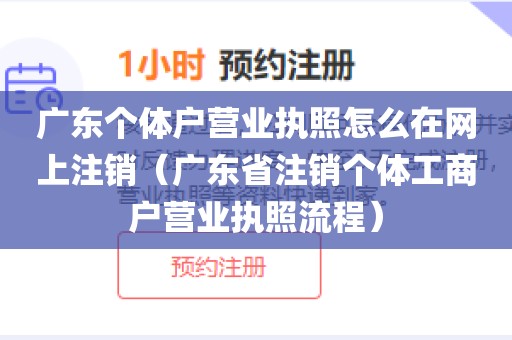 广东个体户营业执照怎么在网上注销（广东省注销个体工商户营业执照流程）