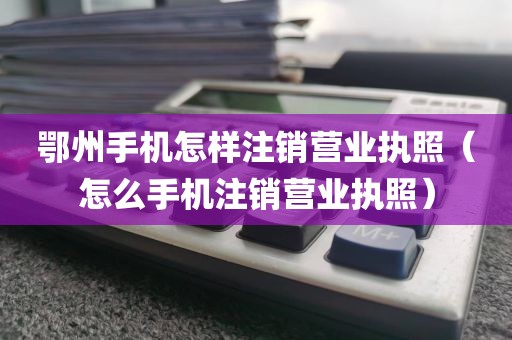 鄂州手机怎样注销营业执照（怎么手机注销营业执照）