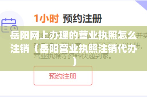 岳阳网上办理的营业执照怎么注销（岳阳营业执照注销代办）