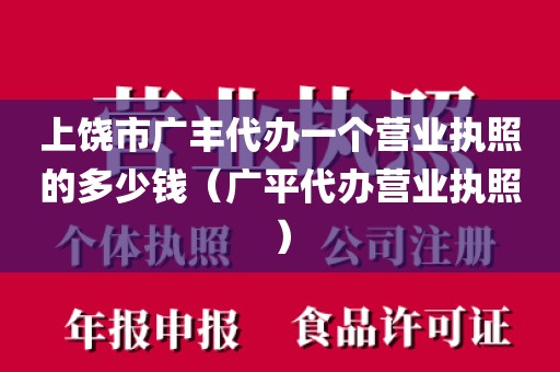上饶市广丰代办一个营业执照的多少钱（广平代办营业执照）