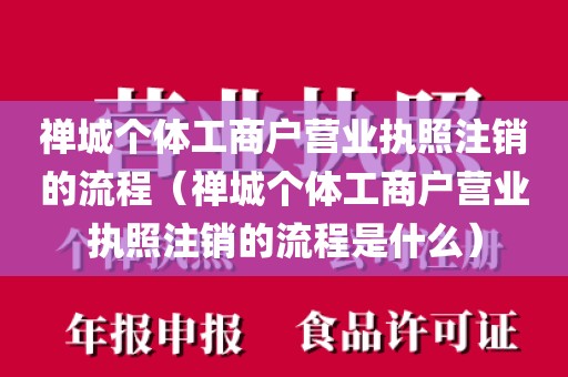 禅城个体工商户营业执照注销的流程（禅城个体工商户营业执照注销的流程是什么）