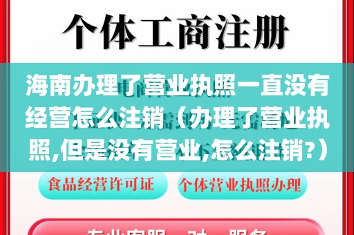海南办理了营业执照一直没有经营怎么注销(办理了营业执照,但是没有营业,怎么注销?)