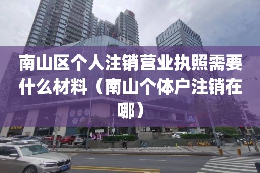南山区个人注销营业执照需要什么材料（南山个体户注销在哪）