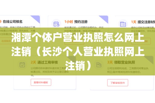 湘潭个体户营业执照怎么网上注销（长沙个人营业执照网上注销）
