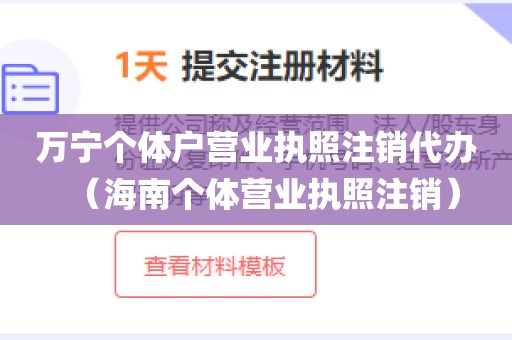 万宁个体户营业执照注销代办(海南个体营业执照注销)