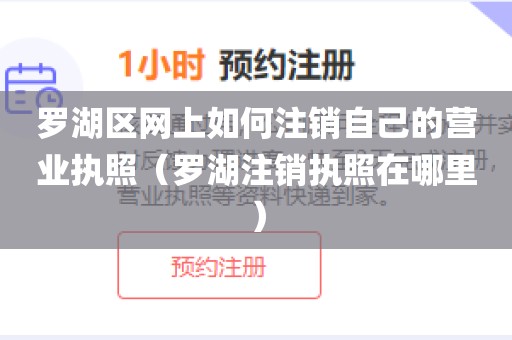 罗湖区网上如何注销自己的营业执照（罗湖注销执照在哪里）