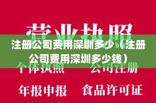 注册公司费用深圳多少（注册公司费用深圳多少钱）