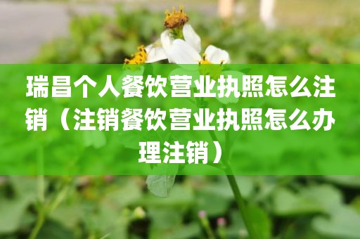 瑞昌个人餐饮营业执照怎么注销（注销餐饮营业执照怎么办理注销）