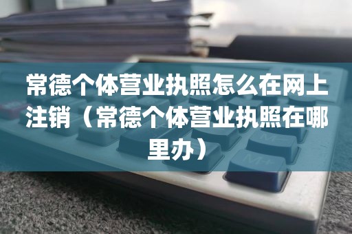 常德个体营业执照怎么在网上注销（常德个体营业执照在哪里办）