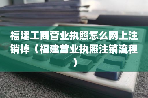 福建工商营业执照怎么网上注销掉（福建营业执照注销流程）